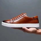 Men's leather-look Low Top Trainers – Smart Casual Summer Shoes