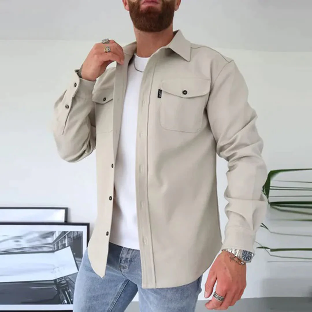 Men's Long-sleeve Overshirt – Black