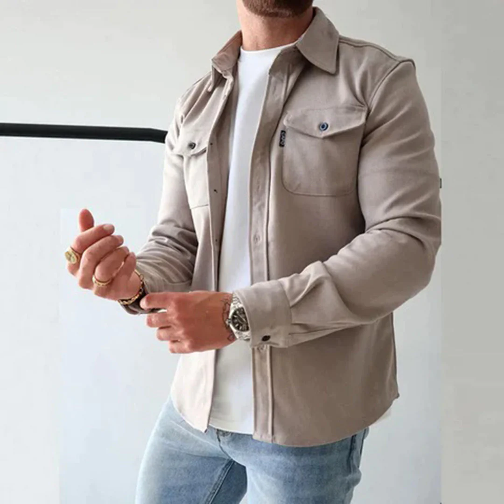 Men's Long-sleeve Overshirt – Black
