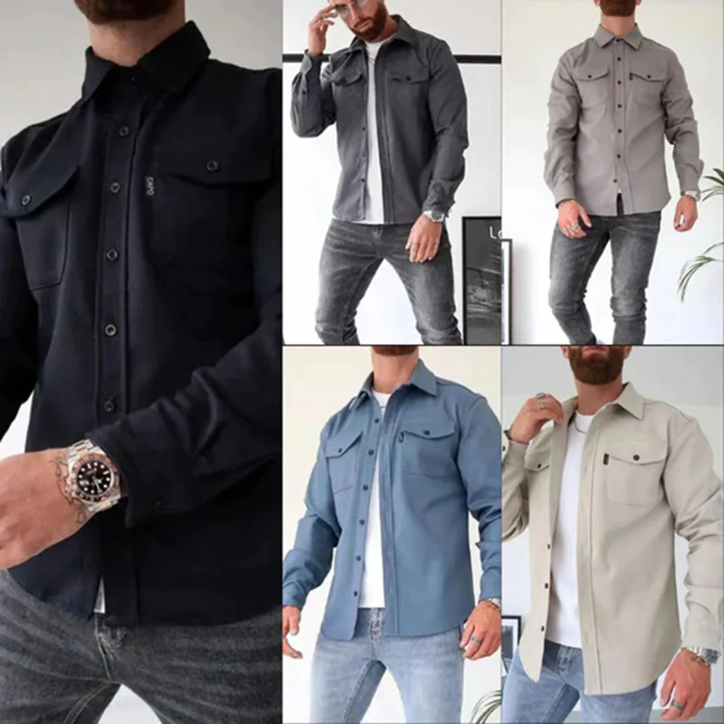 Men's Long-sleeve Overshirt – Black