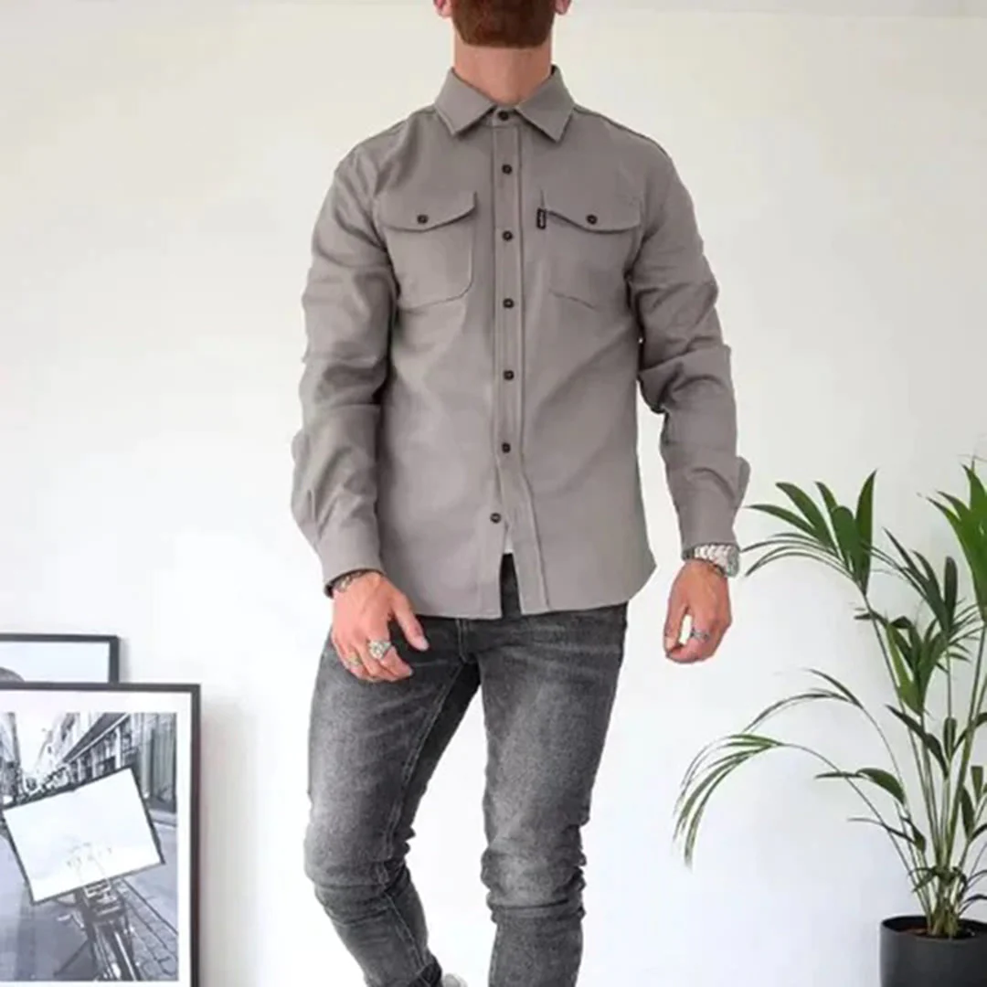 Men's Long-sleeve Overshirt – Black