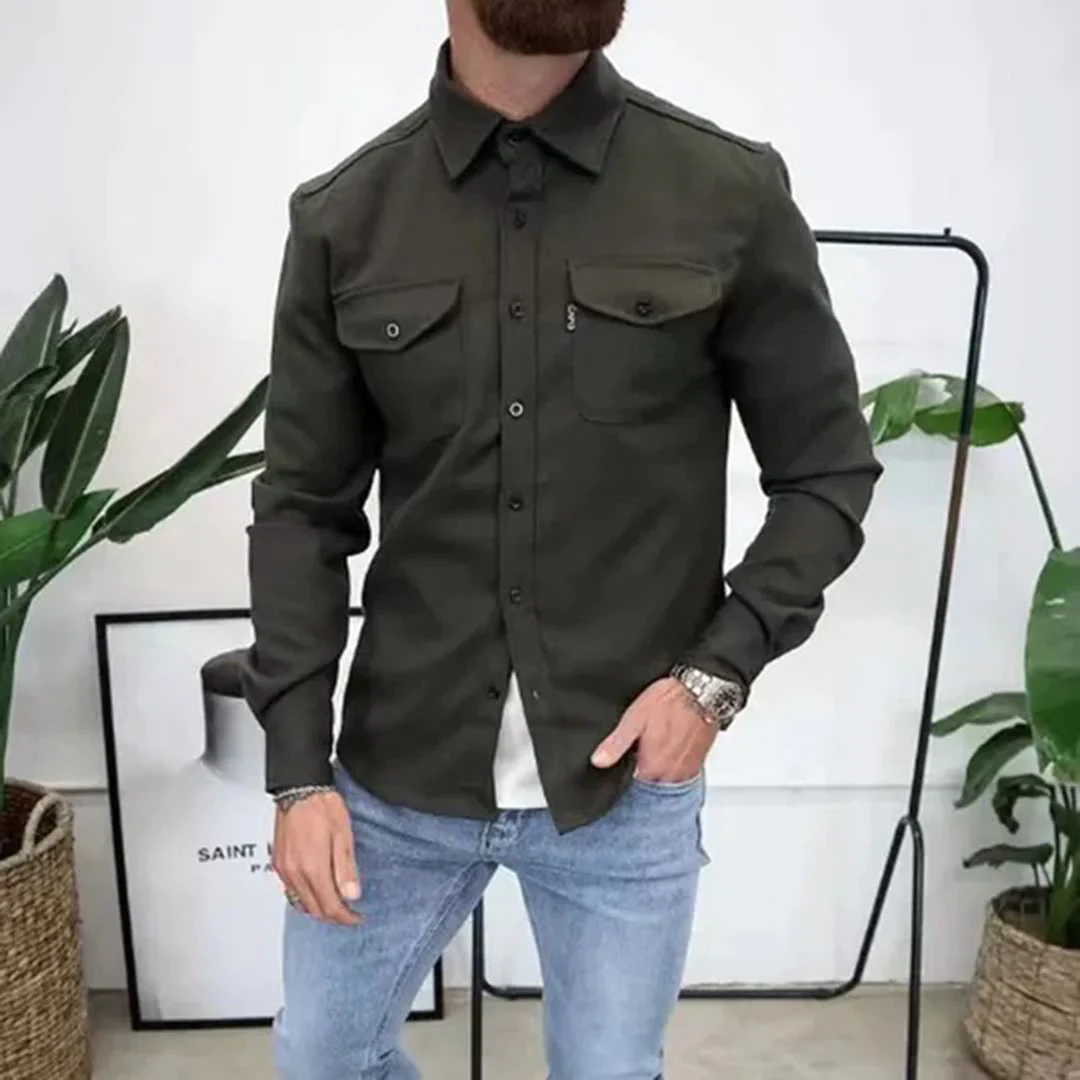 Men's Long-sleeve Overshirt – Black