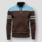 Men's Lightweight Zip-Up Cardigan – Stand-Collar Knit Jacket