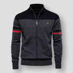 Men's Lightweight Zip-Up Cardigan – Stand-Collar Knit Jacket