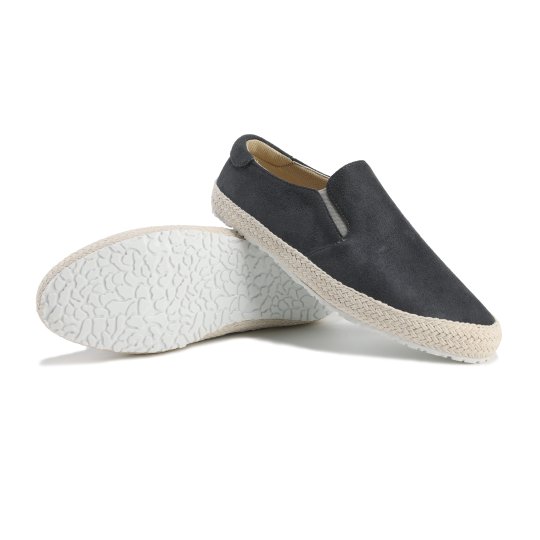 Men's Suede Slip-On Loafers in Grey