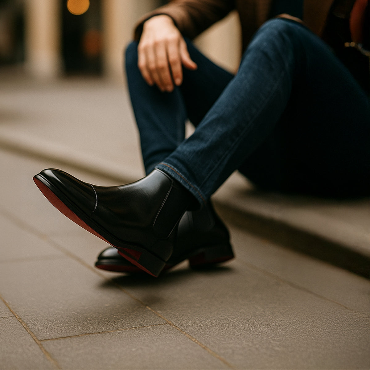 Men's Chelsea Boots – Elastic Side Panels, Red Sole