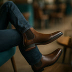 Men's Chelsea Boots – Elastic Side Panels, Red Sole
