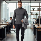Men's Fine-Knit Turtleneck Jumper – Classic Fit