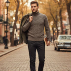 Men's Fine-Knit Turtleneck Jumper – Classic Fit