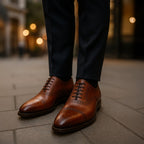 Men's Leather-Look Brogue Dress Shoes – Formal Lace-Up