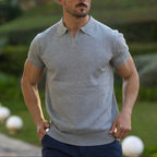 Men's Breathable V-Neck Polo – Modern Athletic Fit