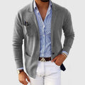 Men's Knitted Blazer Cardigan – Lapel-Collar Button-Front Jacket