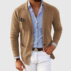 Men's Knitted Blazer Cardigan – Lapel-Collar Button-Front Jacket