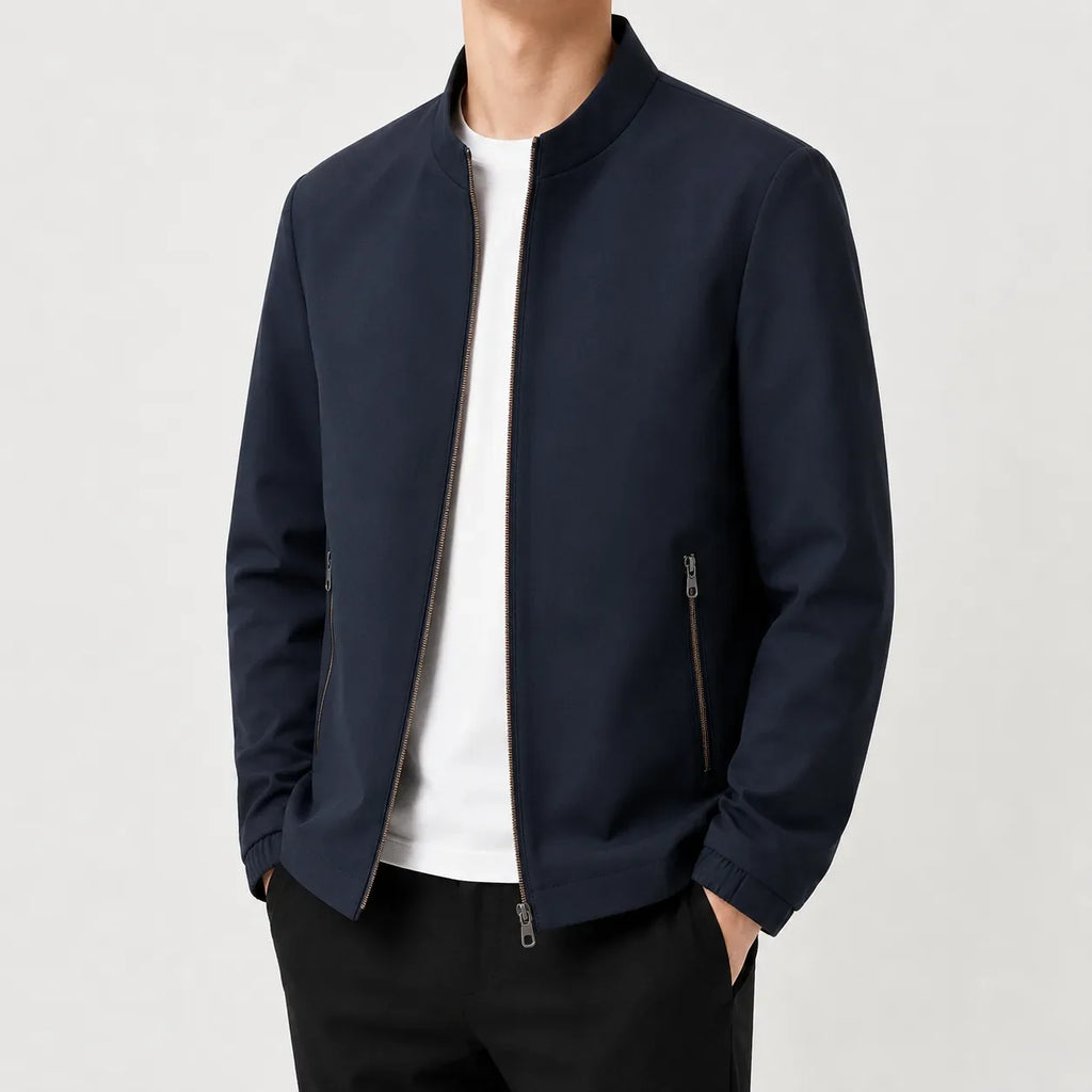 Men's Bomber Jacket with Mandarin Collar