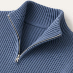 Men's Soft-Knit Half-Zip Jumper – Ribbed Texture