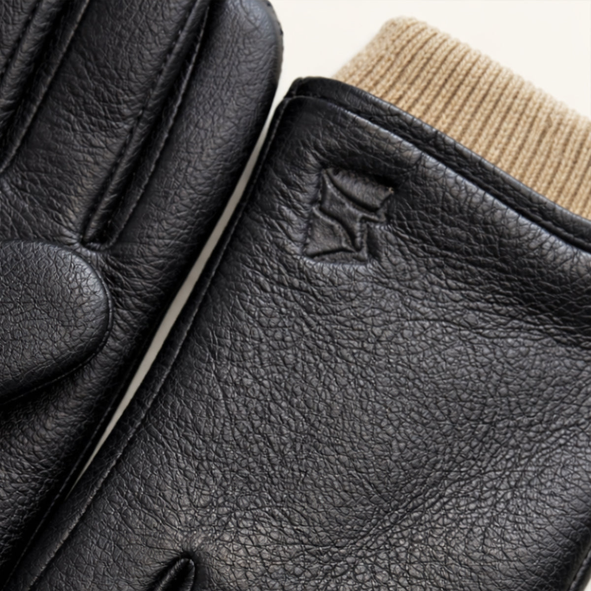 Men's Leather-Look Driving Gloves – Warm Knit Lining