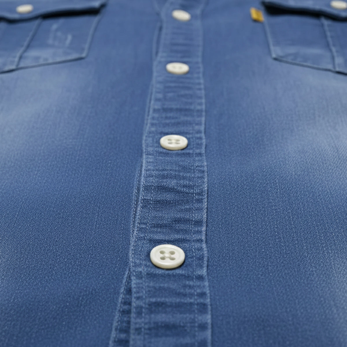 Men's Stretch Denim Shirt – Slim Fit, Chest Flap Pockets