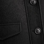 Men's Wool-Blend Smart Jacket – Zip and Button Front, Adjustable Cuffs