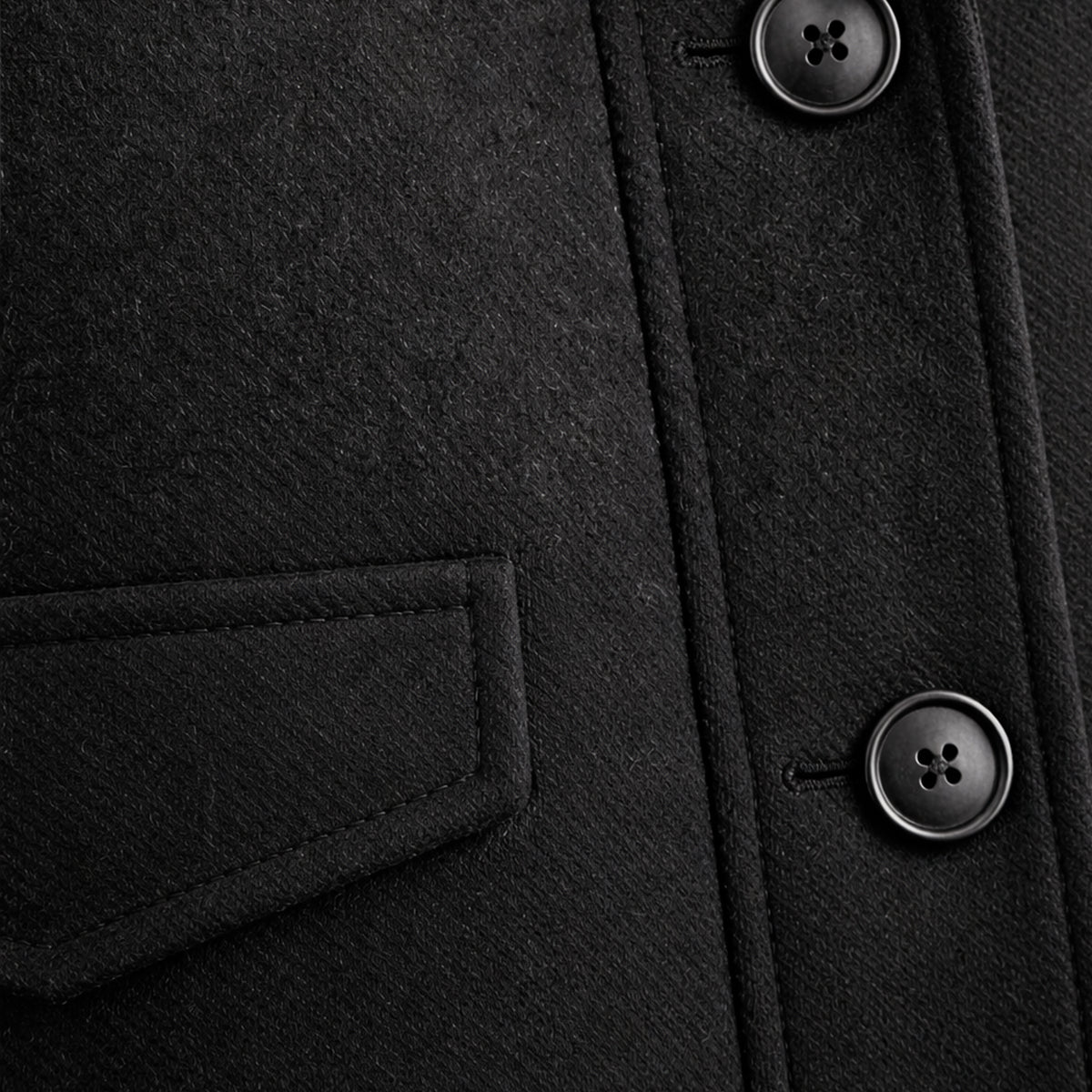 Men's Wool-Blend Smart Jacket – Zip and Button Front, Adjustable Cuffs