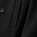 Men's Double-Breasted Wool-Blend Peacoat – Black