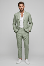 Men's Slim-Fit Two-Piece Suit – Notch-Lapel Blazer and Tailored Trousers