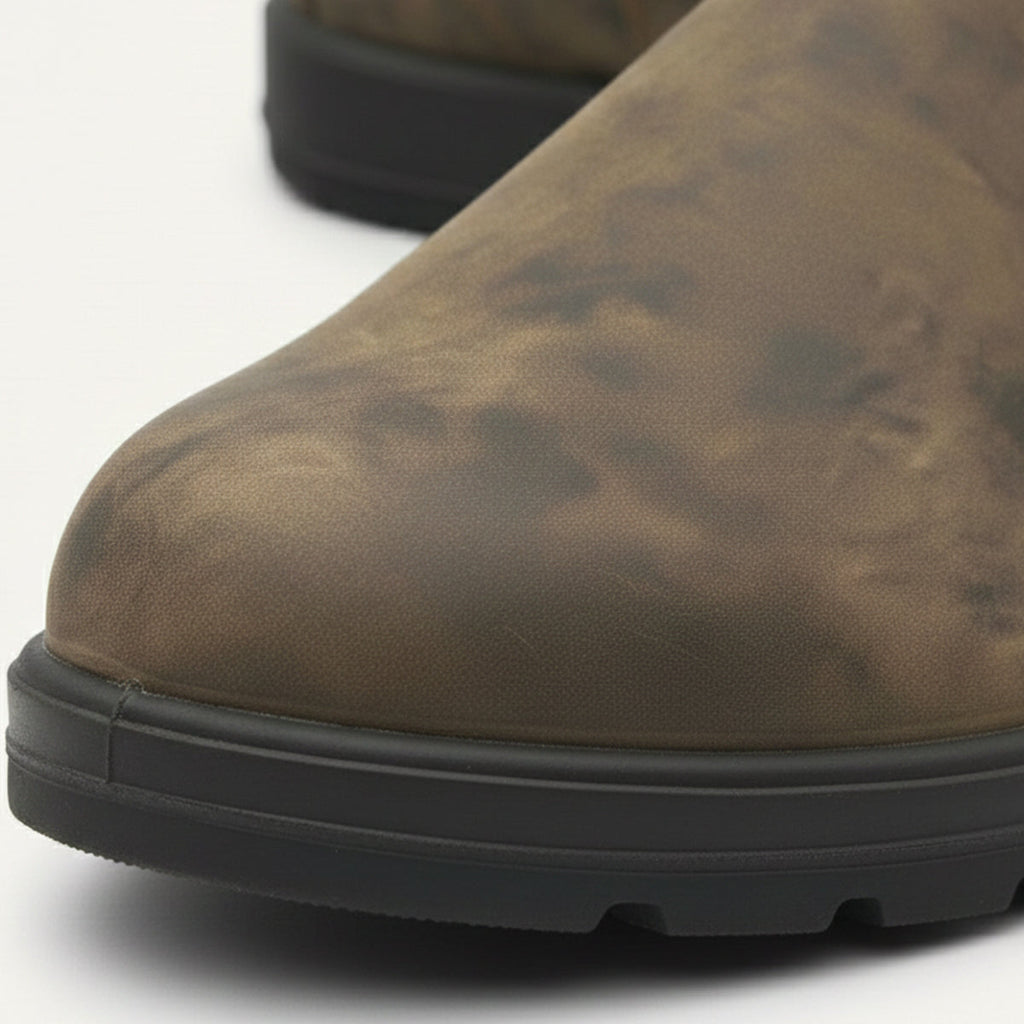 Men's Leather-Look Chelsea Boots – Red Sole Detail