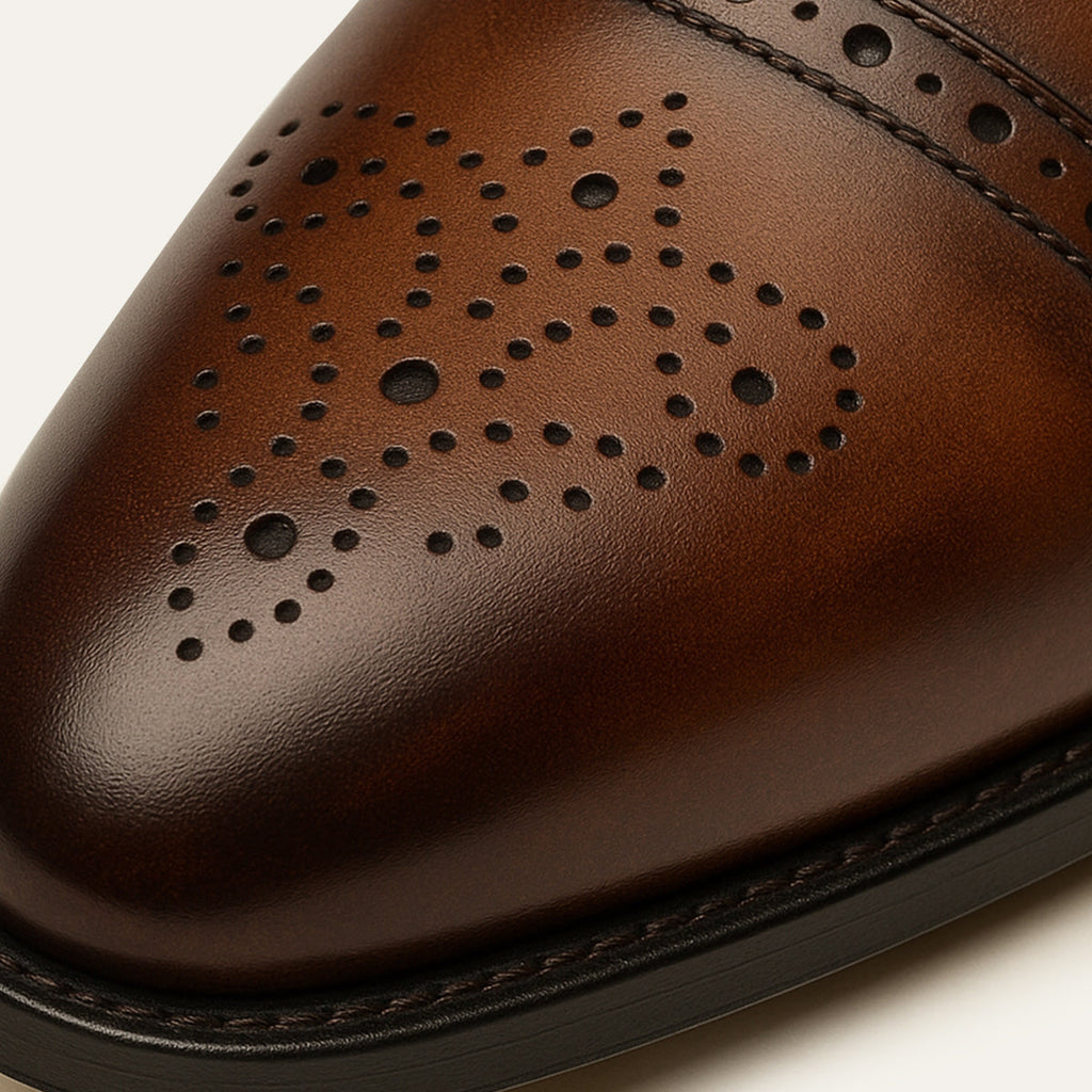 Men's Leather-Look Brogue Dress Shoes – Formal Lace-Up