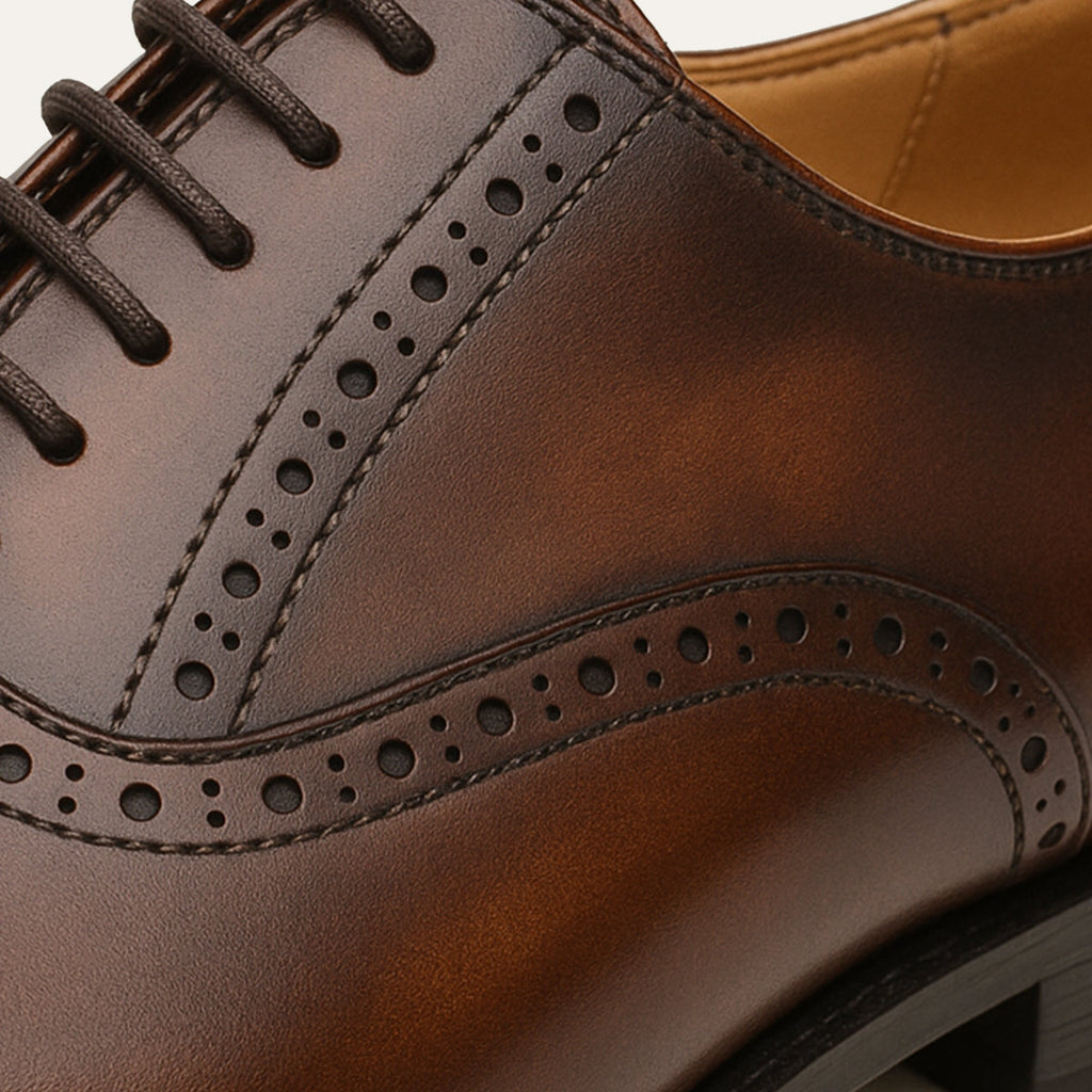 Men's Leather-Look Brogue Dress Shoes – Formal Lace-Up