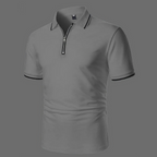 Men's Zip-neck Polo Shirt with short sleeves and zip