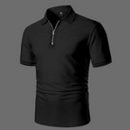 Men's Zip-neck Polo Shirt with short sleeves and zip