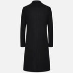 Men's Single-Breasted Long Overcoat – Slim-Fit Tailored Coat