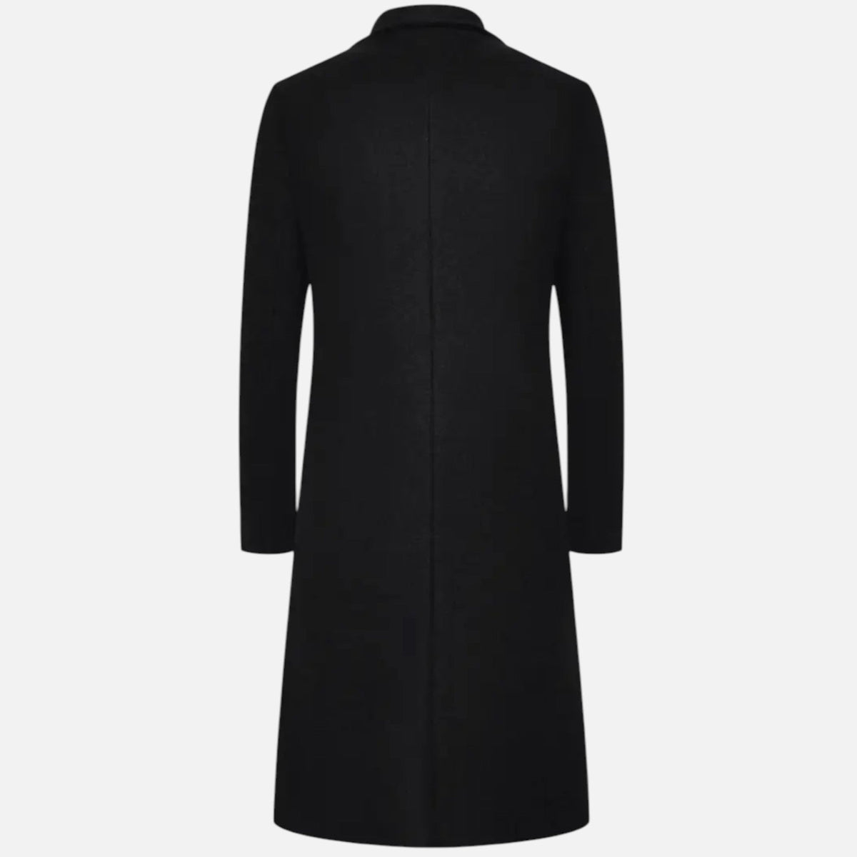 Men's Single-Breasted Long Overcoat – Slim-Fit Tailored Coat