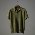 Men's Textured Knit Polo Shirt – Open Collar