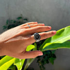 Men's Adjustable Quartz Ring Watch – Polished Metal Finger Watch