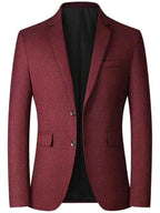 Men's Tailored Regular-Fit Blazer – Textured Two-Button Jacket