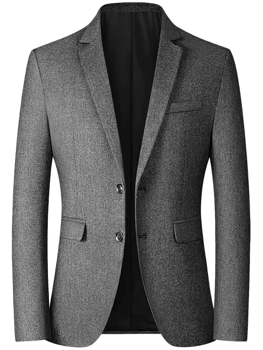 Men's Tailored Regular-Fit Blazer – Textured Two-Button Jacket
