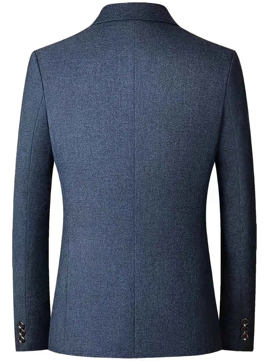 Men's Tailored Regular-Fit Blazer – Textured Two-Button Jacket