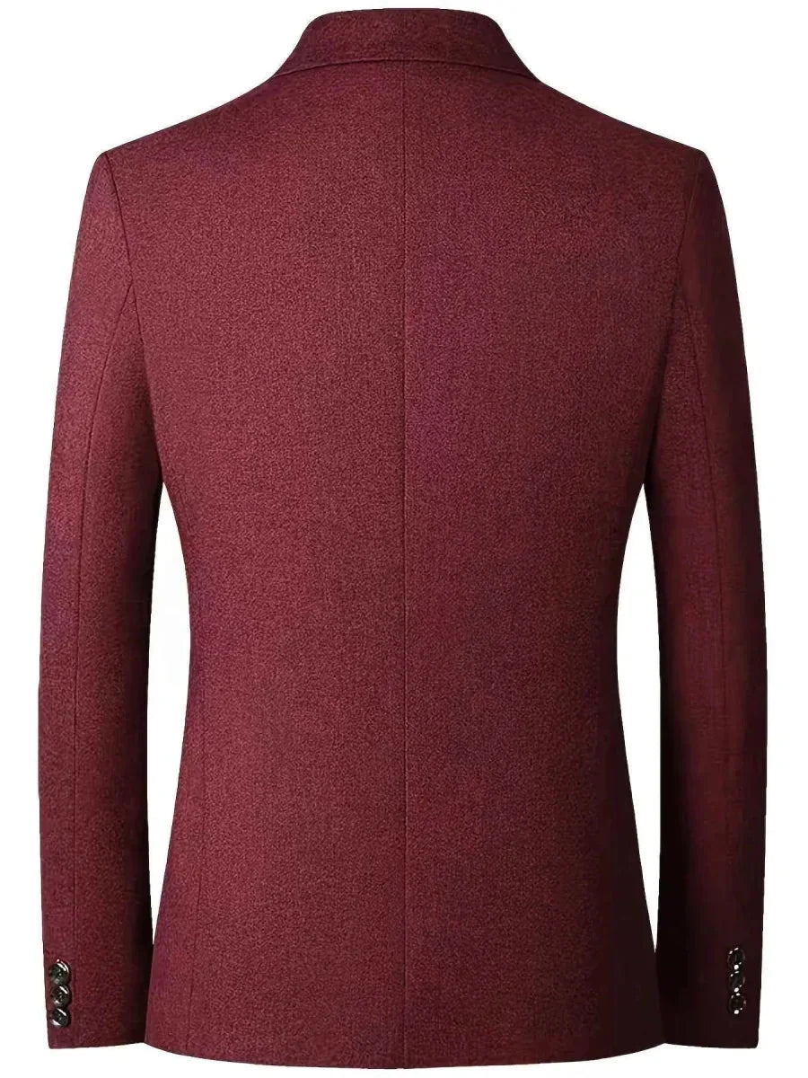 Men's Tailored Regular-Fit Blazer – Textured Two-Button Jacket