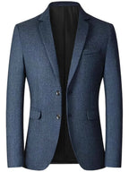 Men's Tailored Regular-Fit Blazer – Textured Two-Button Jacket