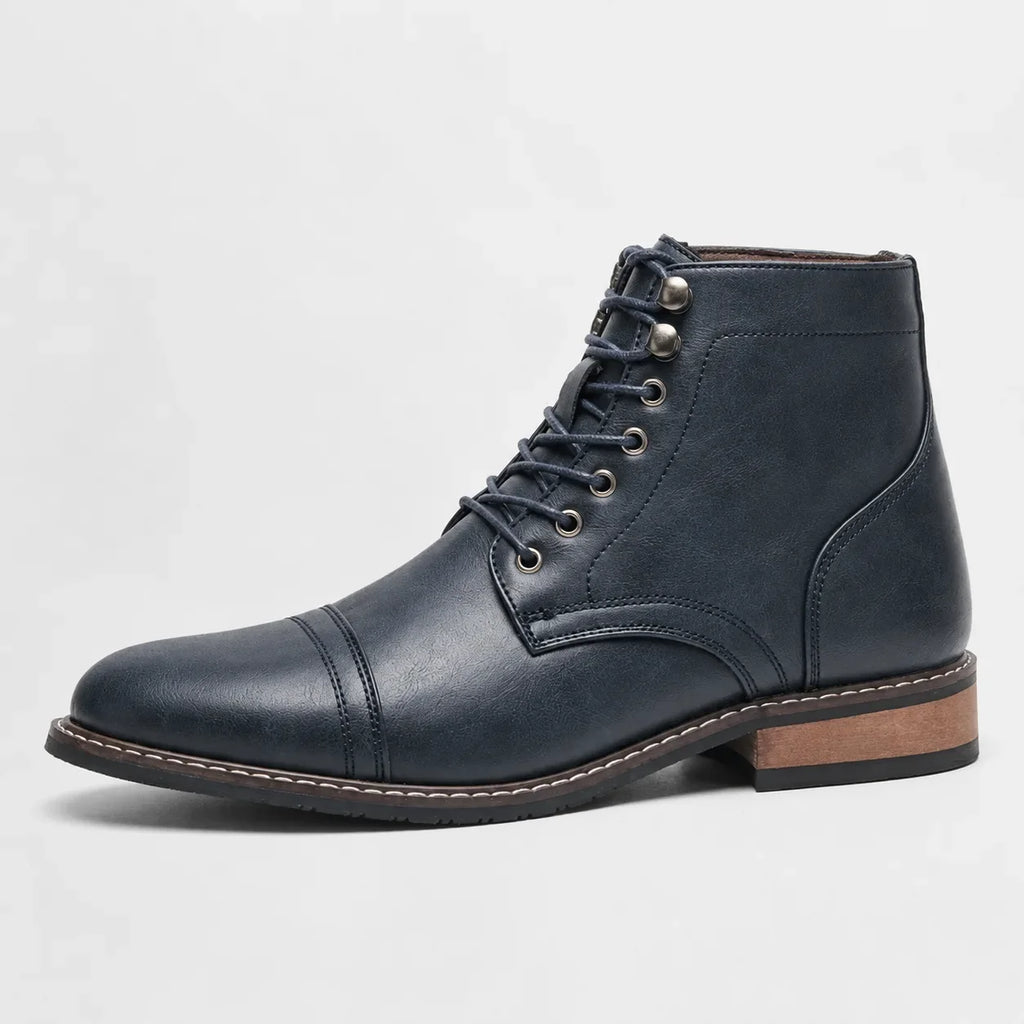 Men's Lace-up Boots with Cap Toe