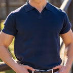 Men's Breathable V-Neck Polo – Modern Athletic Fit