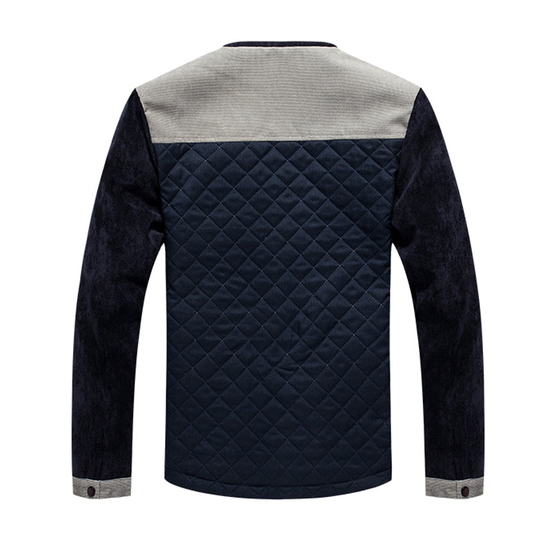 Men's Slim-Fit Patchwork Bomber Jacket