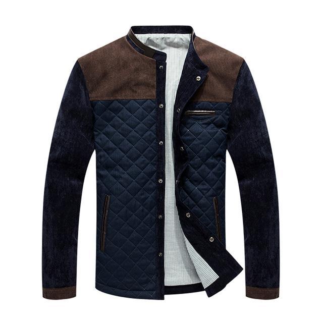 Men's Slim-Fit Patchwork Bomber Jacket