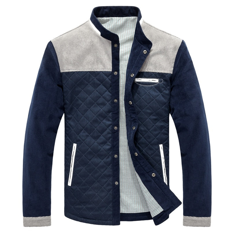 Men's Slim-Fit Patchwork Bomber Jacket
