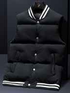 Men's Quilted Jacket with Stand Collar in Beige
