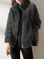 Women's Zip-front Jacket with drawstring and zip