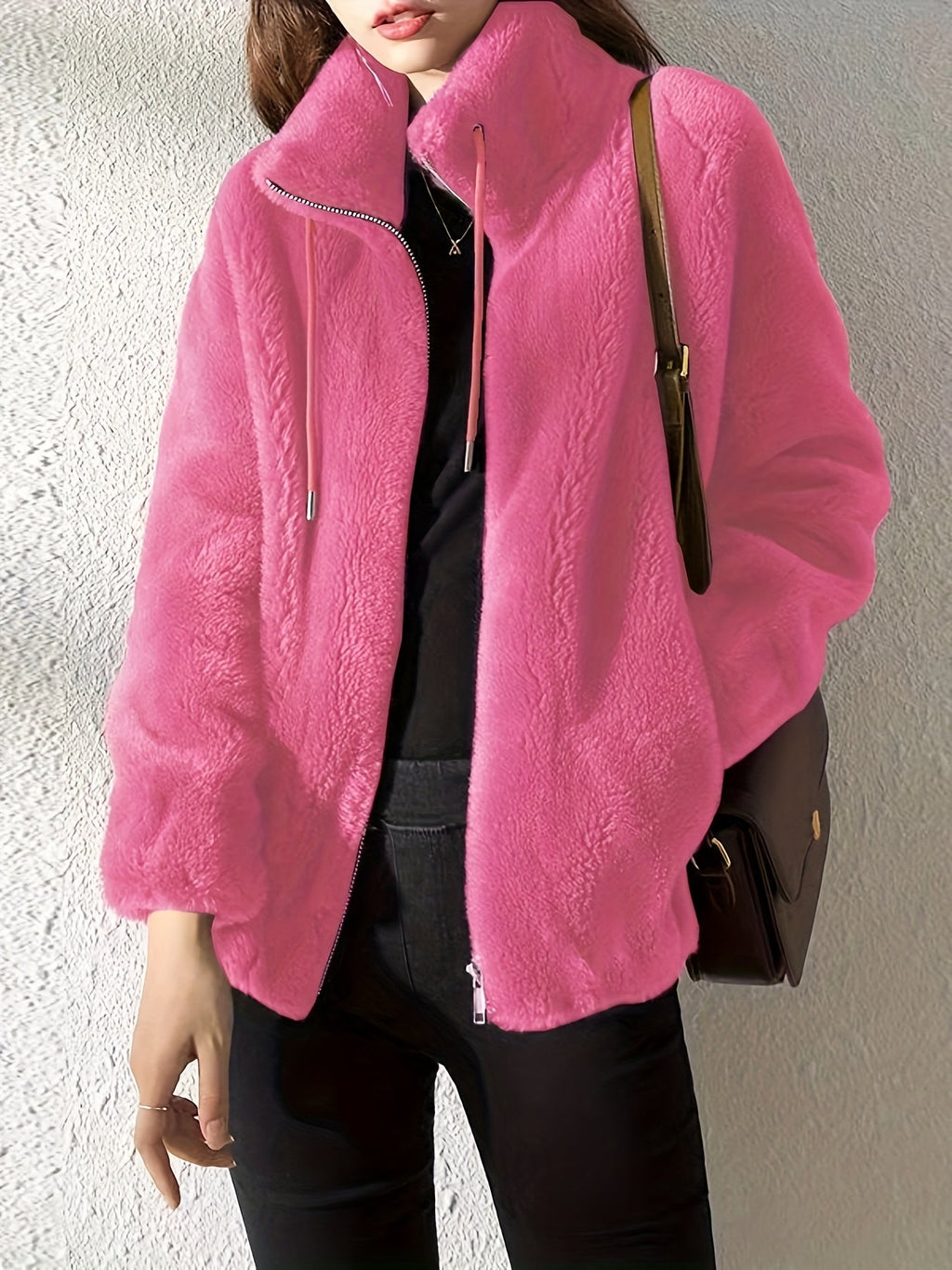 Women's Zip-front Jacket with drawstring and zip