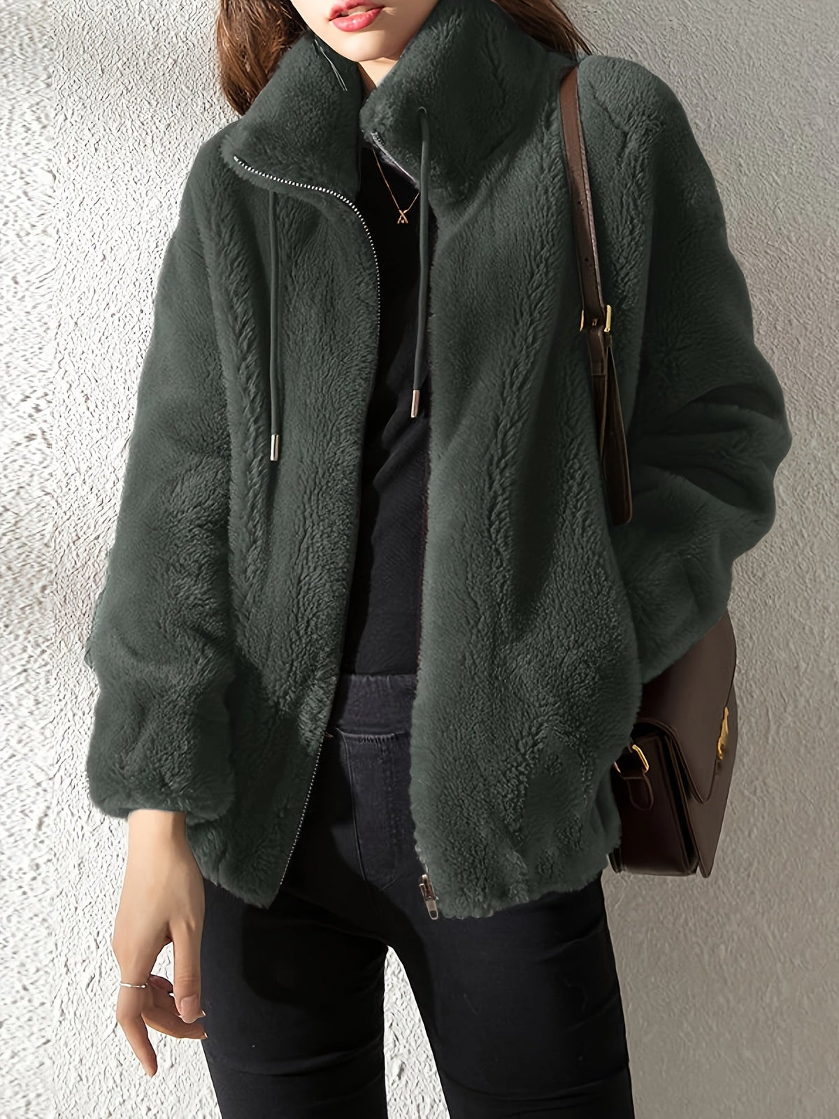 Women's Zip-front Jacket with drawstring and zip