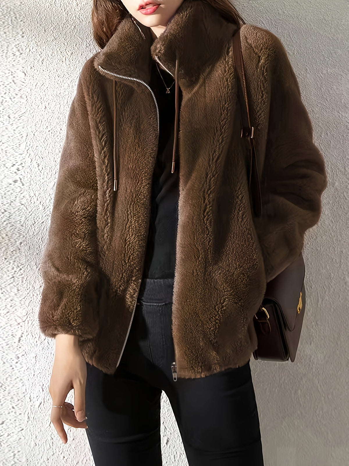 Women's Zip-front Jacket with drawstring and zip