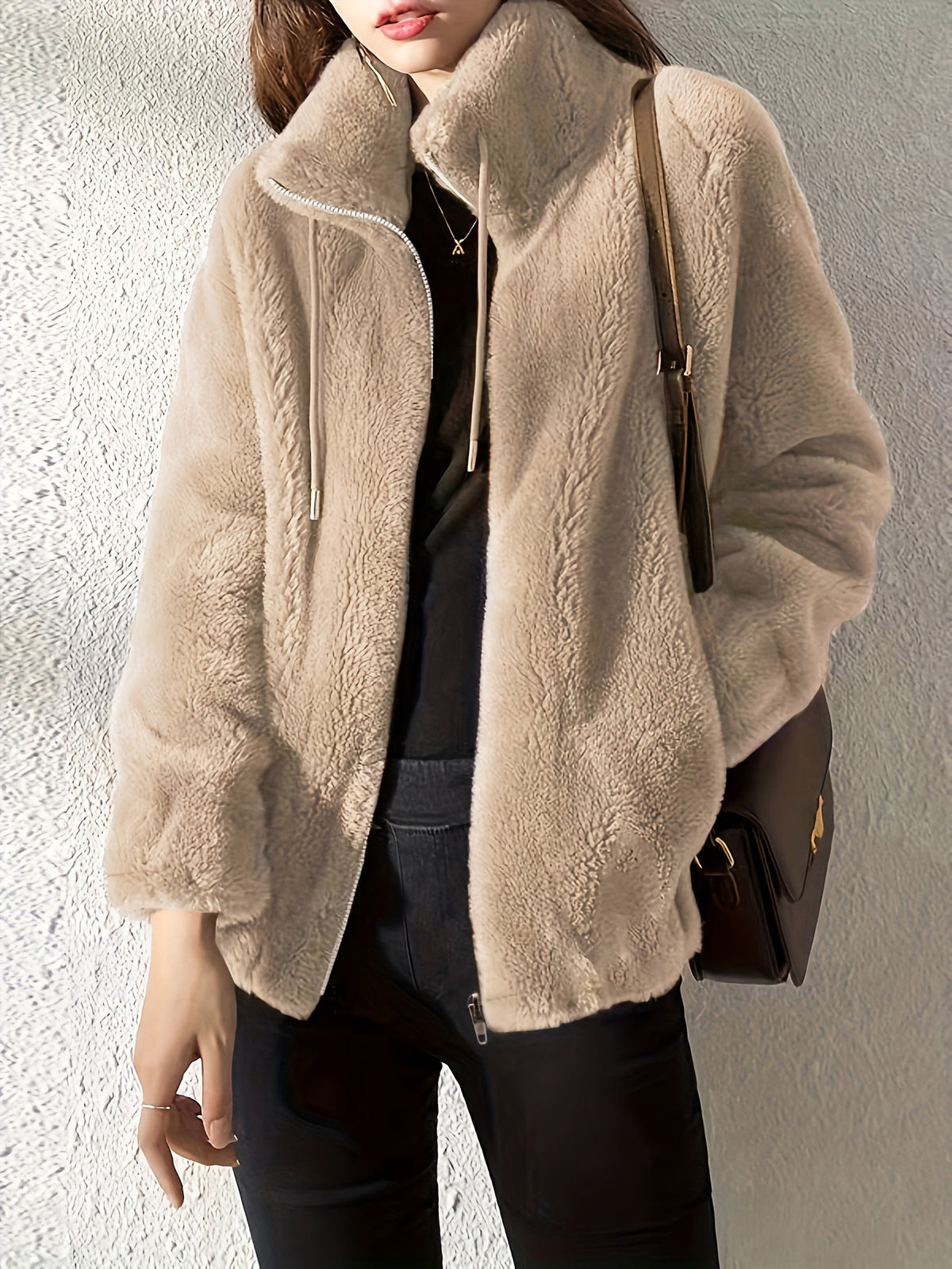 Women's Zip-front Jacket with drawstring and zip
